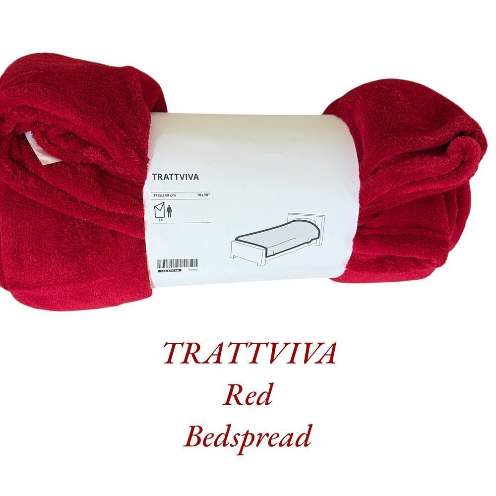 IKEA TRATTVIVA Twin Red Bedspread 70" x 98"